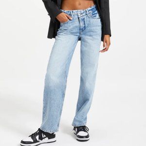 Good American Good '90s Crossover Straight Leg Jeans